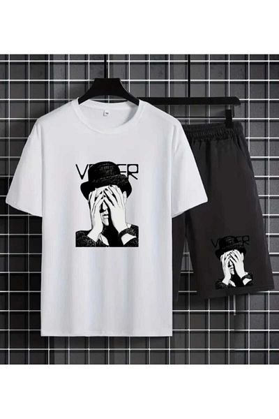 FULL TOLERANCE Printed Men's Oversize Comfortable Fit Crew Neck Bottom Top Suit