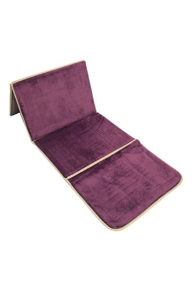 smart home 2-In-1 Foldable Prayer Mat And Backrest Brown 110x55cm