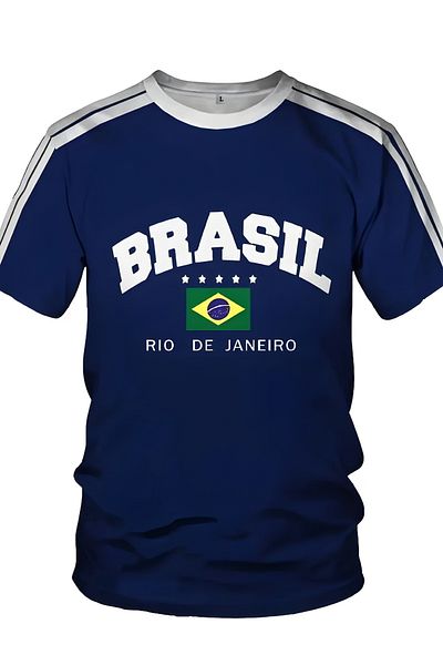 NewCabin Tricou oversize cu imprimeu brazilian unisex cu detaliu pe umeri