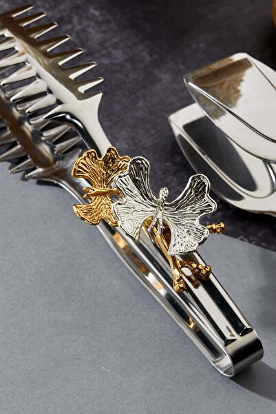 Milenay Set of 3 Premium Decorative Serving Tongs - Butterfly Detail, Elegance and Functionality Together