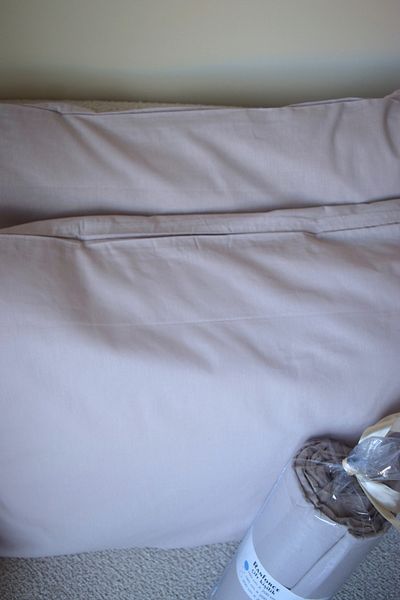 Home طقم شرشف مطاطي مقاس 160x200 مزدوج - رانفورس قطن - مع غطاء وسادة - رمادي