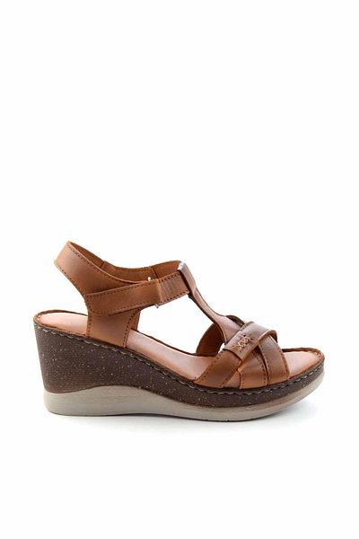 Bambi Taba Δερμάτινα Γυναικεία Σανδάλια K 05763091003