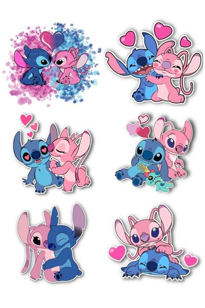 Sticksy Lilo Ve Stitch Sticker Telefon Laptop Notebook Tablet Defter Duvar Ma...