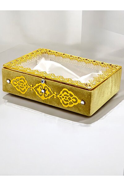 İPEK NEŞRİYAT İPEK HEDİYELİK Özel Tasarım Tellari Motifli Gold İşlemeli Çeyizlik Sandık