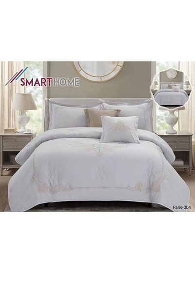 smart home Embroidered two-sided quilt set, two-sided mattress, consisting of 6 pieces, quilt with 6-piece