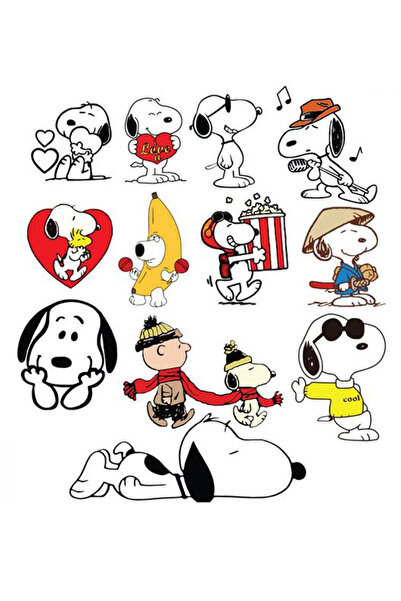 Sticksy Snoopy Sticker Telefon Laptop Notebook Tablet Defter Duvar Matara Sti...