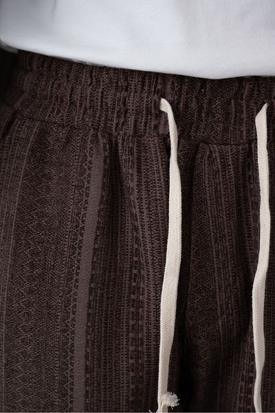 İLKCET MODA Ανδρικό παντελόνι Bohemian Oversize με λεπτομέρεια με κορδόνια