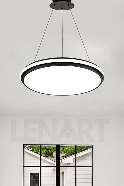 Lenart Lighting Modern High Illuminated Led Chandelier - Office and Living Room Chandelier with 3 Color Control