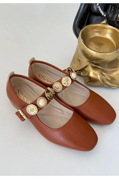Eng Koope Tan Skin Ballerina Shoes