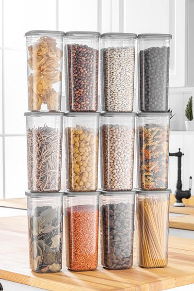 DE HOME 1750ml Mega Size 12-Piece Food Storage Set - Labeled