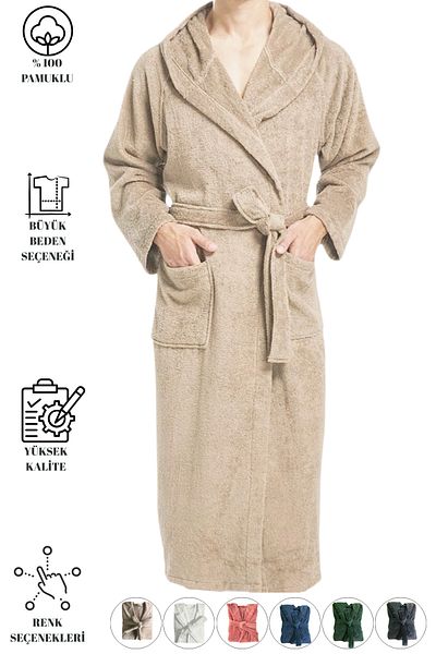 Mokita Home 100% βαμβακερό καπουτσίνο Χρώμα βελούδο Unisex Ανδρικό και γυναικείο μπουρνούζι Εξαιρετικά μαλακό μπουρνούζι εξαιρετικά μεγάλου μεγέθους
