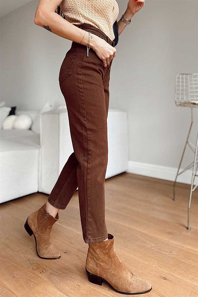 Geppetto A 1956401   Women's Brown Mom Jeans