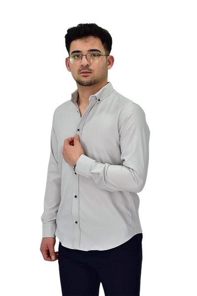 hodbehod Ανδρικό πουκάμισο Lycra Sports Silim Fit BGL-ST04326
