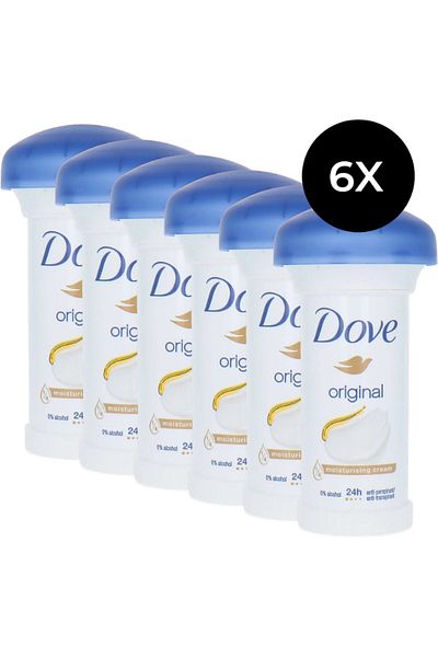 Dove مزيل عرق كريم مرطب برائحة الفطر الأصلي 50 مل × 6