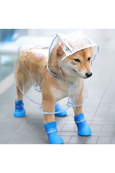 Lady Fify Poncho Type Transparent Raincoat for Cat Dog