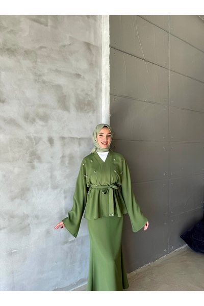 hacer ayaydın Taşlı Balık Etekli 2'Lİ Etek-Bluz Takım