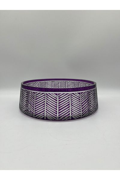 CS Home Design Black Palm Pattern Glass Bowl