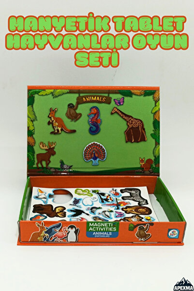Apexma Oyuncak Manyetik Mıknatıslı Hayvanlar Tablet Set 54 Parça - Eğitici Ha...