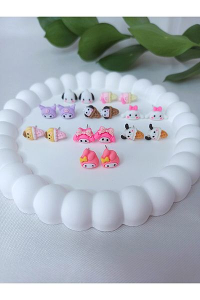 Accesstory Child Teenage Steel Enamel Minimal Earrings 3 Pairs