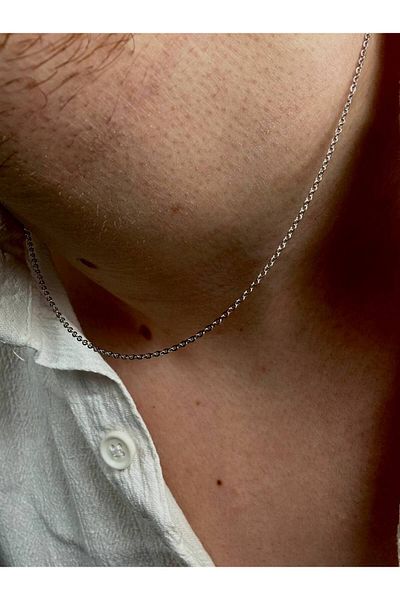 Arvens Men's Silver Chain Stainless Steel Necklace Women's Colorfast Unisex Tarnish Resistant Sturdy