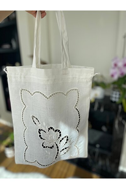 QBR Home Вишита багатофункціональна тканинна сумка з отворами. Модель «Лілія» (1 шт.)