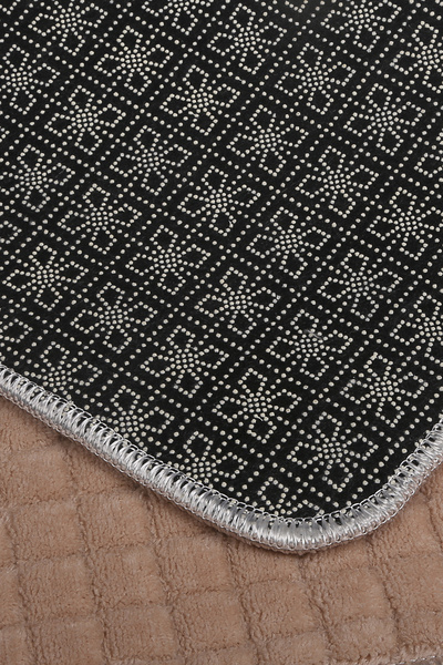 Bonny Home Σετ τουαλέτας Square Plus Mink 80x150 + 50x80 cm Μεγάλου μεγέθους Αντιολισθητικό Πατάκι Μπάνιου Πλενόμενο