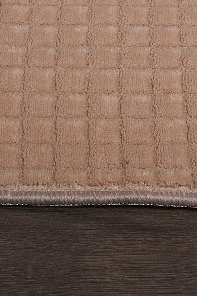 Dokumacıoğlu Σετ πατάκι μπάνιου Kare Plus Mink 80x150+50x80 μεγάλου μεγέθους Αντιολισθητικό σετ καθίσματος τουαλέτας που πλένεται