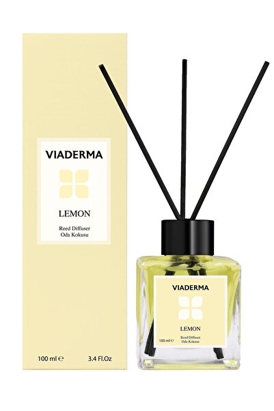 Viaderma Kare Şişe Limon Esansı Bambu Çubuklu Oda Kokusu 100 ml