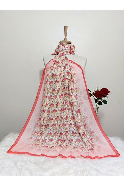 REMOMODA Floral Patterned Soft Cotton Shawl