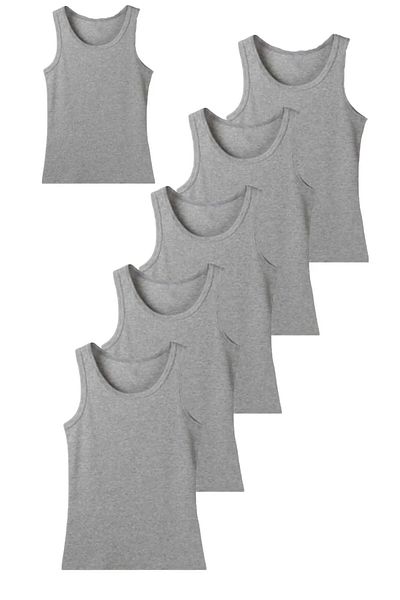 awix 6 Pieces Strappy Men's Gray Cotton Combed Classic Tank Top