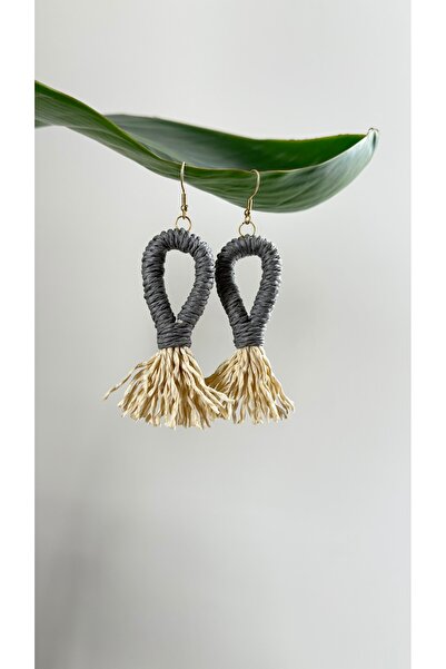 BAGS أقراط دينيس م المصنوعة يدويًا كهدية مع شراشيب - اتجاهات يناير