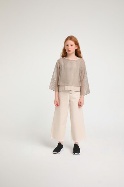 Genel Markalar Escabel File İkili Kız Bluz - Vizon