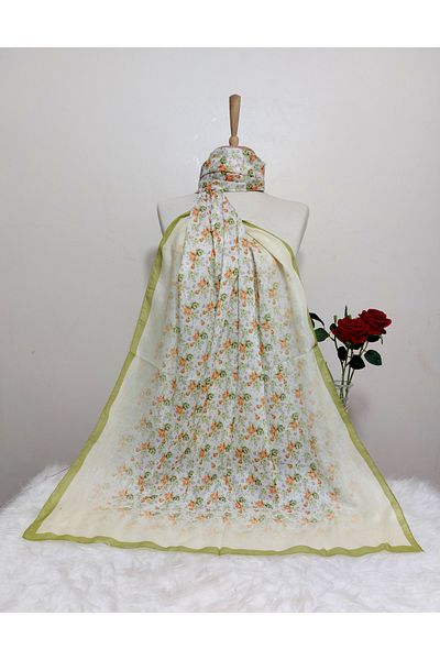 REMOMODA Floral Patterned Soft Cotton Shawl