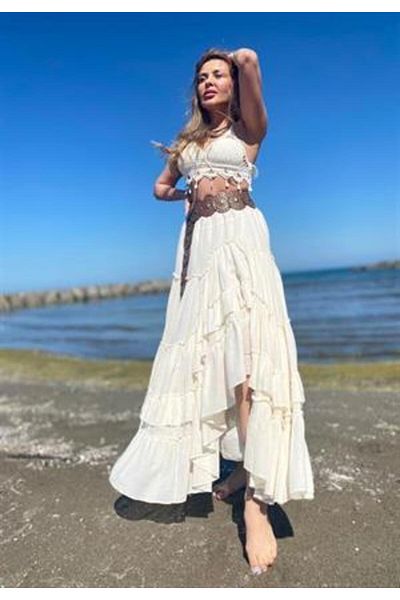 EREN STYLE Αυθεντική φούστα Carmen με αυτεντική επένδυση από ακατέργαστο λινό ειδικής σχεδίασης