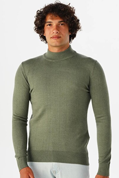 CLASSİCS MEN Регулярний крій, напівкомір, базовий трикотажний светр-7123