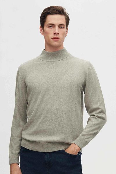 CLASSİCS MEN Regular Fit Μισός Γιακάς Basic Πλεκτό Πουλόβερ-7125