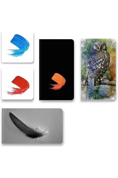 STOREMAX Sellbuystore Note Special Set of 5, Unlined Notepad, Cardboard Cover, (2 Pcs 11X11 cm Square + 2 a