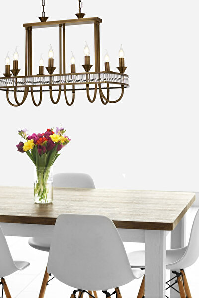 Avonni Av-60378-8e-ym Eskitme Kaplama Klasik Avize E14 Metal Kristal 80x40cm