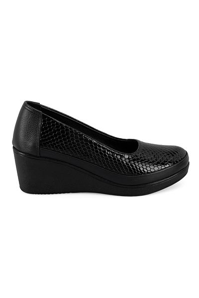 Desa Pantofi de damă, negri, confortabili, din piele, cu toc cu pană