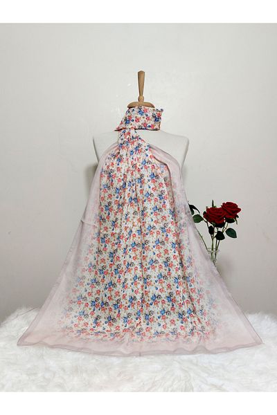 REMOMODA Floral Patterned Soft Cotton Shawl