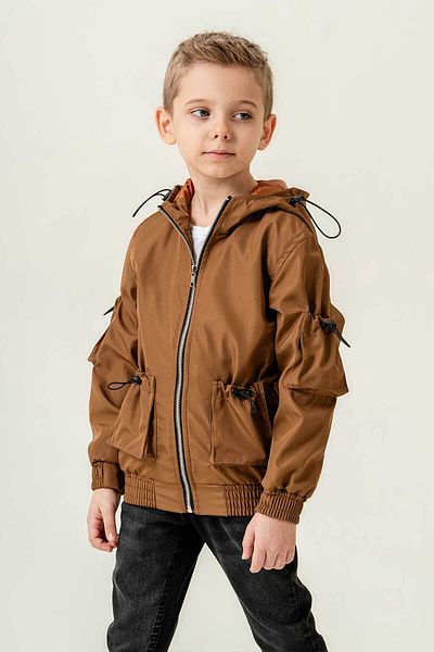 Gold Class Kidswear Водоустойчиво момчешко яке с подплата и качулка с двоен джоб