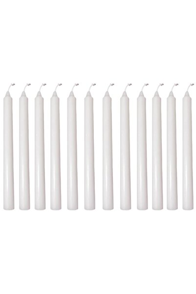Home Zone 12 قطعة من شموع طاولة العشاء البيضاء، شمعدانات طويلة، حامل شموع منز...