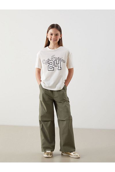 LC Waikiki Elastic Waist Girl's Trousers S57169Z4Nvy