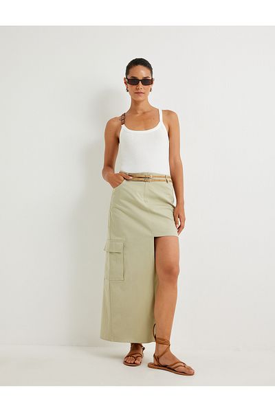 Koton New Season Koton X Sima Tarkan - Top Slim Fit Viscose Fabric with Strap Belt Detail