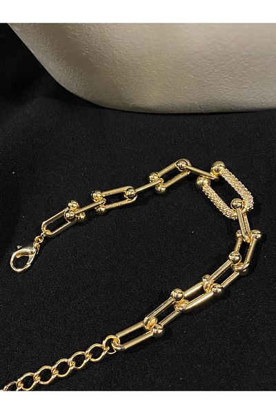Passionis Jewelry Gold Zircon Stone Tiffany Chain Model Bracelet