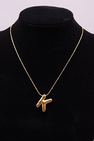 HFKY قلادة نسائية على شكل حرف بالون فولاذي