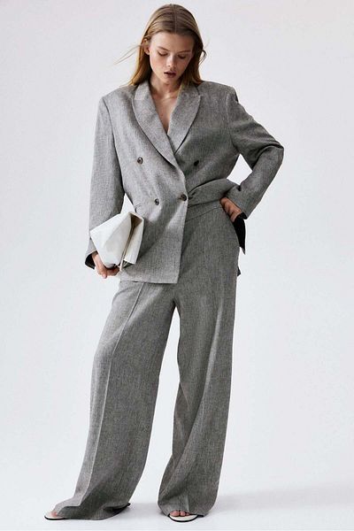 H&M Wide linen-blend trousers