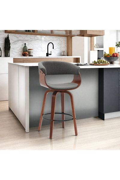 Ebticar Fabric Bar Chair-DARK GREY