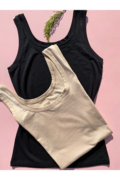 LEYNA BUTİK Γυναικείο ύφασμα Modal Χοντρό λουράκι Extra Bias Box Συσκευασία 2...