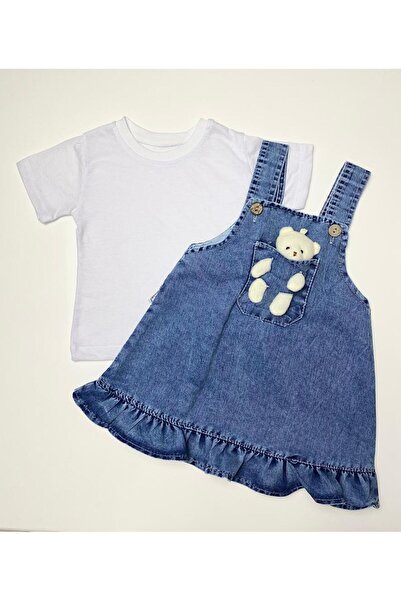 TUOBEBE KIZ BEBEK AYICIKLI KOT ELBİSE